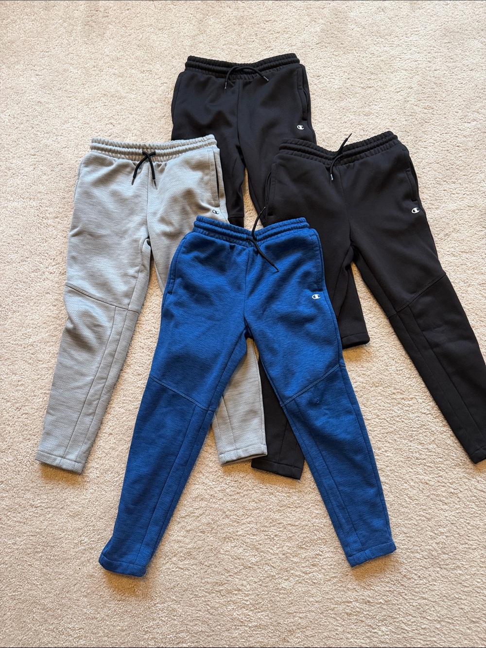 Champion Kids Fleece Joggers - Blue, Black, Gray - Size Youth 7/8 boy